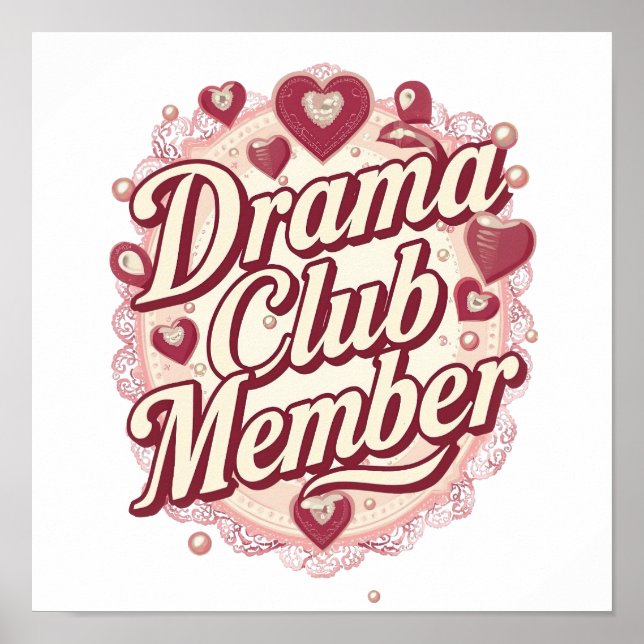 Queen of Drama Playful Quote Poster (Front)