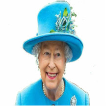 Queen of England in Blue