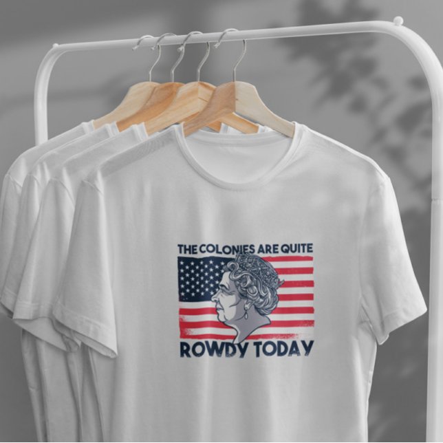 Queen Of England On American Flag T-Shirt (Creator Uploaded)