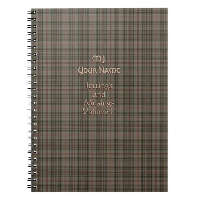 Queen of England Royal Balmoral Plaid and initials Notebook (Front)