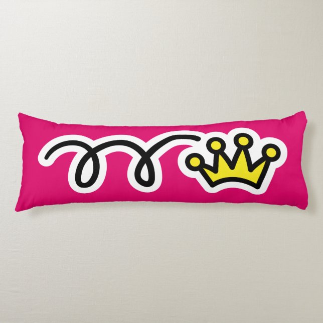 Queen of everything crown girl's bedroom bed decor body cushion (Front)
