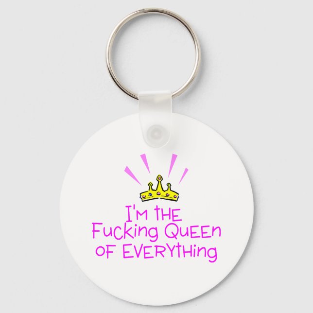Queen of Everything Crown Key Ring (Front)