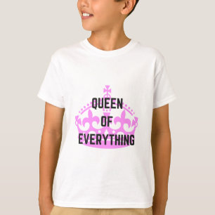 Queen Of Everything Crown Text Illustration T-Shirt