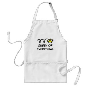 Queen of everything   funny baking apron for women