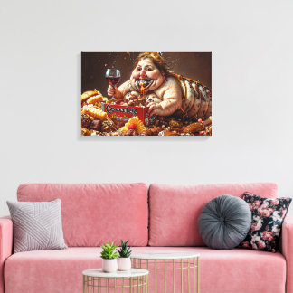 “Queen of Gluttonous Decay” Colourful Portrait Canvas Print