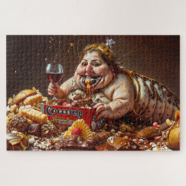 “Queen of Gluttonous Decay” Colourful Portrait Jigsaw Puzzle (Horizontal)