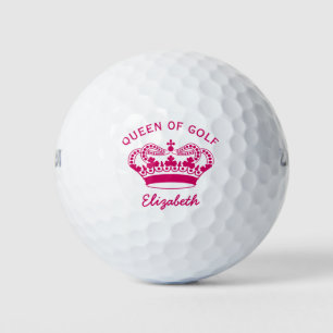Queen of Golf Hot Pink Monogram Golf Balls