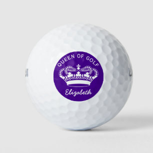 Queen of Golf Monogram Purple Golf Balls