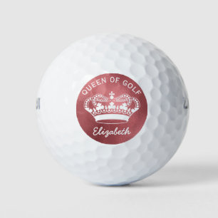 Queen of Golf Monogram Rose Gold Golf Balls