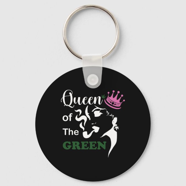 Queen Of Green Weed Of St Patricks  Key Ring (Front)