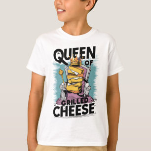 Queen of Grilled Cheese Funny Food Illustration T-Shirt