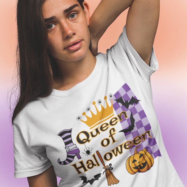 Queen of Halloween Tri-Blend Shirt (This item is for display purposes only to illustrate the design element. )