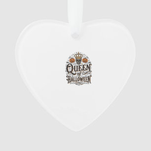 Queen of Halloween Vintage Skull Pumpkin Shirt Des Ornament