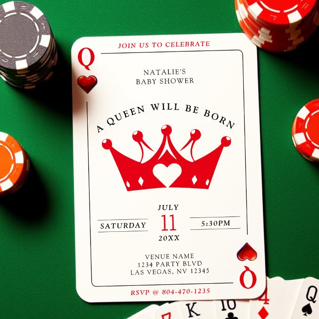 Queen of Heart Casino Poker Card Girl Baby Shower (Queen of Heart Casino Poker Card Girl Baby Shower
)