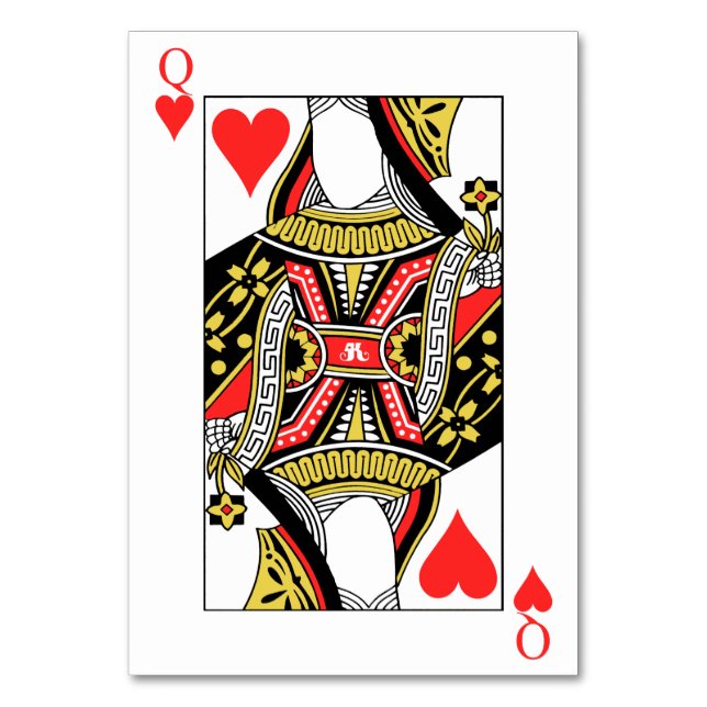 Queen of Hearts - Add Your Image Table Number (Front)