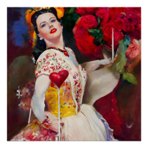 Queen of Hearts AI Generated Painting Poster