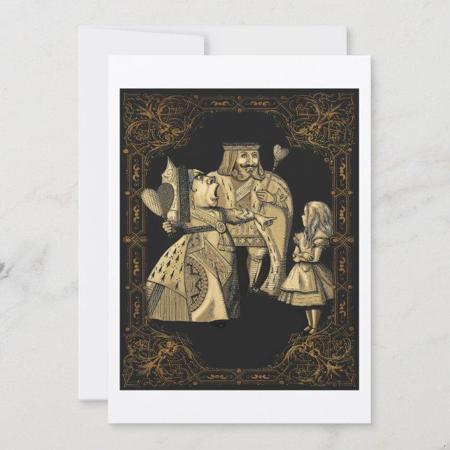 Queen of Hearts Alice Wonderland Invitation Card (Front)