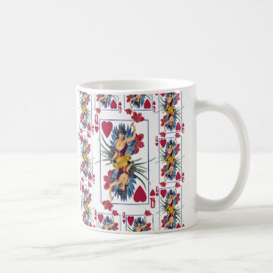 Queen of Hearts and Flowers Coffee Mug
