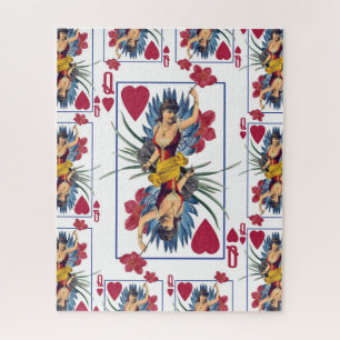 Queen of Hearts and Flowers Jigsaw Puzzle