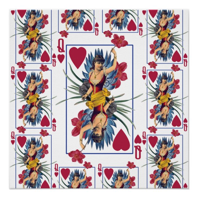 Queen of Hearts and Flowers Poster (Front)
