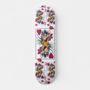 Queen of Hearts and Flowers Skateboard