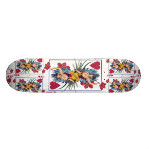 Queen of Hearts and Flowers Skateboard