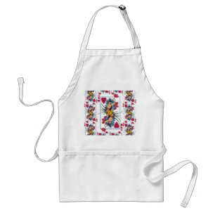 Queen of Hearts and Flowers Standard Apron