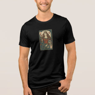 Queen of Hearts — Art Nouveau Rosework Portrait Tri-Blend Shirt