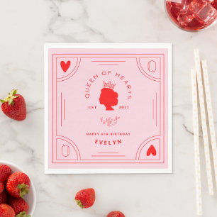 Queen of Hearts Birthday Napkin