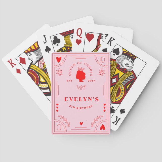 Queen of Hearts Birthday Playing Cards (Back)