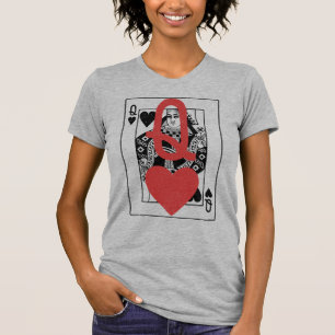 Queen of Hearts: Bold Red Heart Overlay T-Shirt