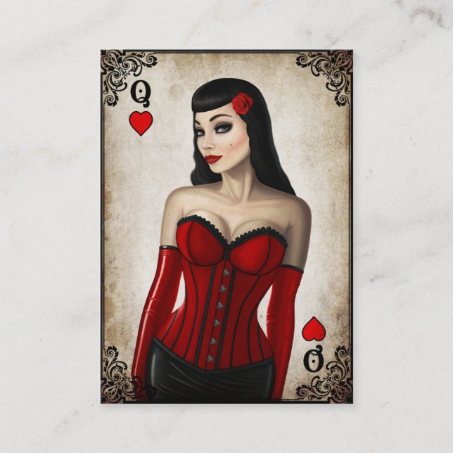 Queen of Hearts - Business Card (Front)