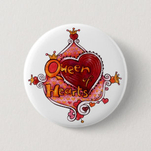 Queen of Hearts Button