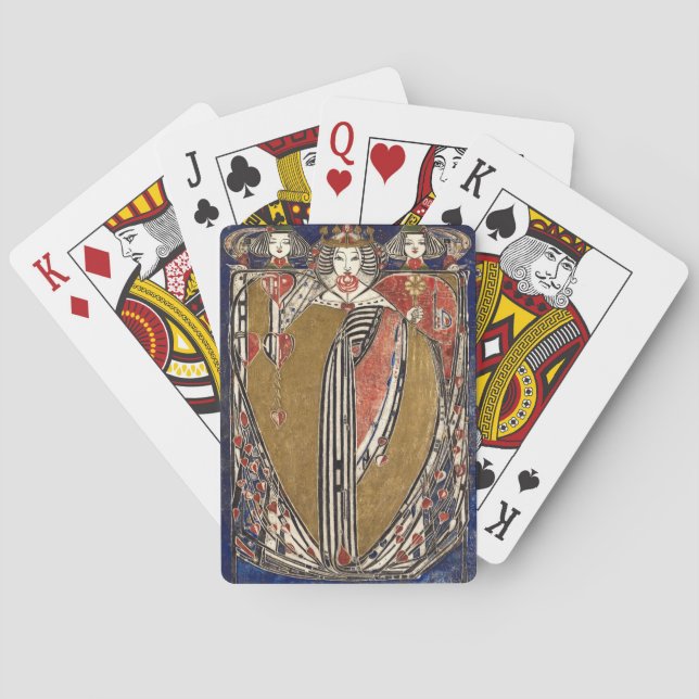 Queen of Hearts by Margaret Macdonald Mackintosh Playing Cards (Back)