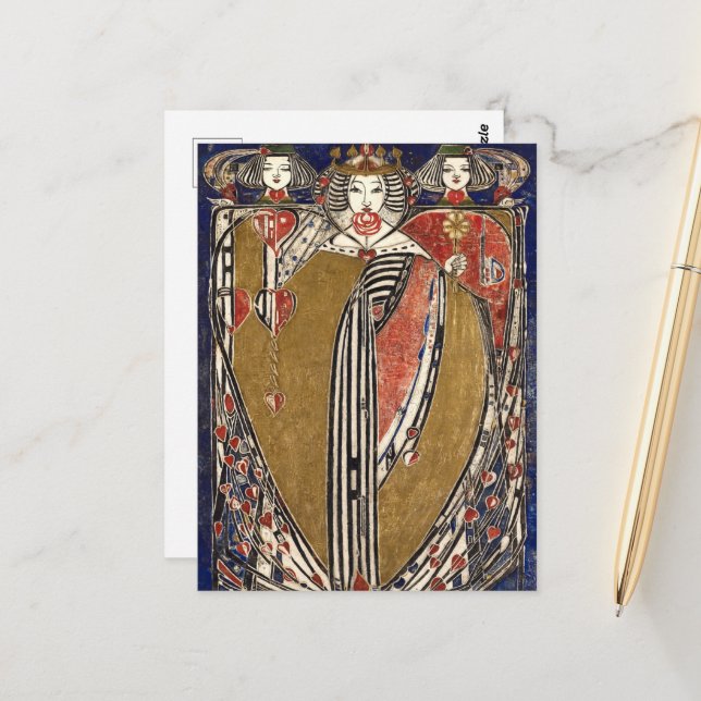 Queen of Hearts by Margaret Macdonald Mackintosh Postcard (Front/Back In Situ)