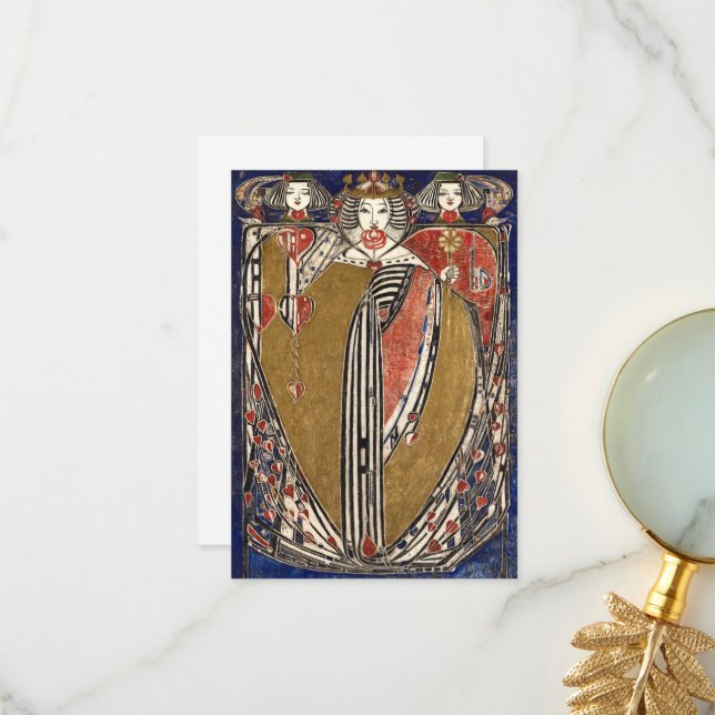 Queen of Hearts by Margaret Macdonald Mackintosh Thank You Card (Front/Back In Situ)