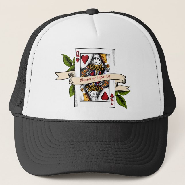 Queen of Hearts Card Trucker Hat (Front)