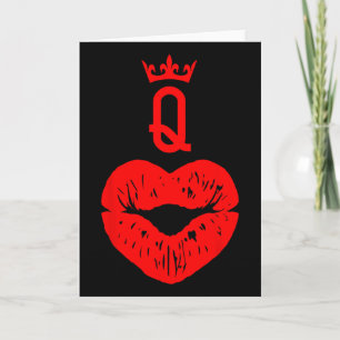 Queen Of Hearts Card Valentine Lips. Valentine Kis
