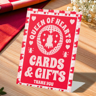 Queen Of Hearts Cards and Gifts Bridal Shower Sign