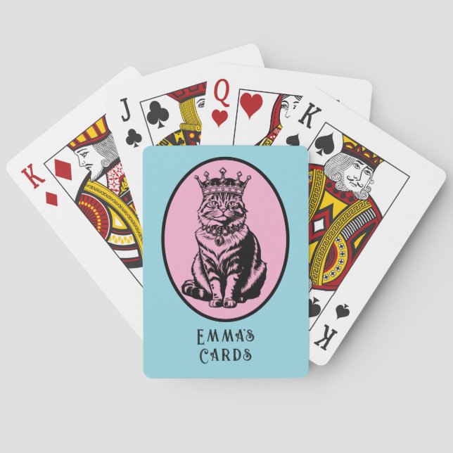 Queen of Hearts Cat Personalised Cards (Back)