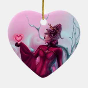Queen of Hearts Ceramic Tree Decoration