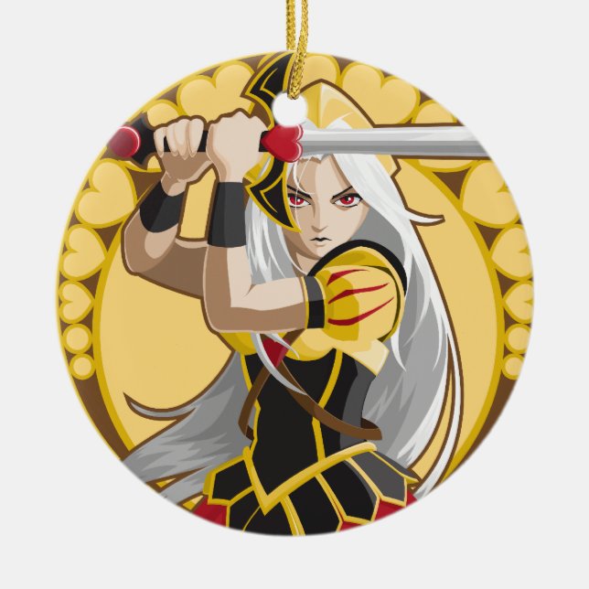 Queen of Hearts Ceramic Tree Decoration (Front)