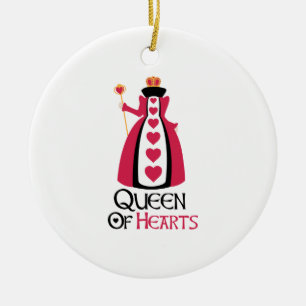 Queen Of Hearts Ceramic Tree Decoration