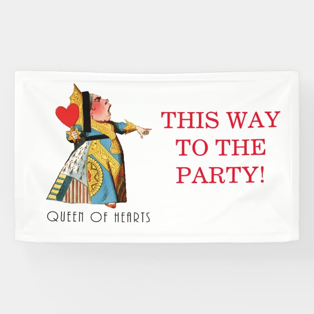Queen of Hearts Classic Alice in Wonderland Banner (Horizontal)