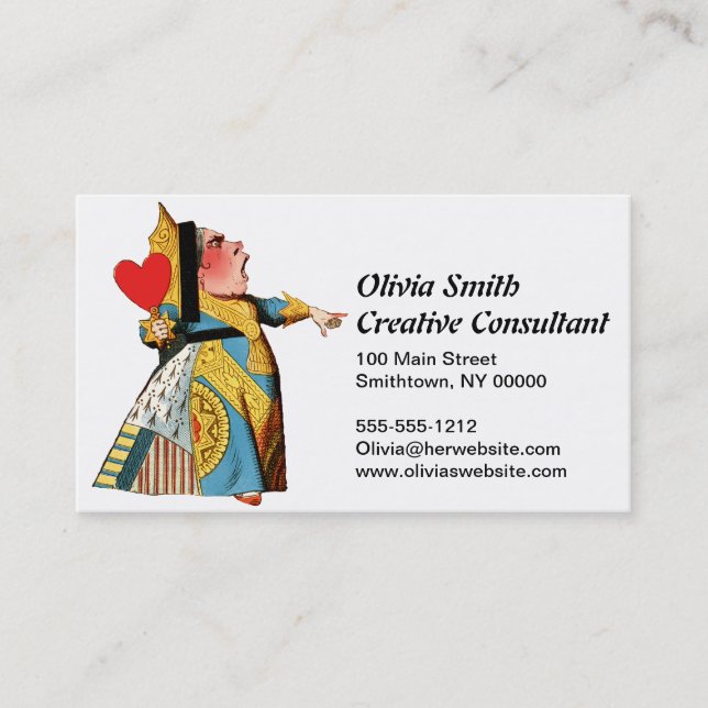 Queen of Hearts Classic Alice in Wonderland Business Card (Front)