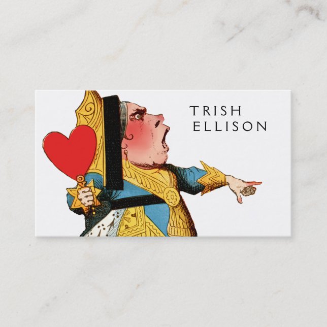 Queen of Hearts Classic Alice in Wonderland Business Card (Front)