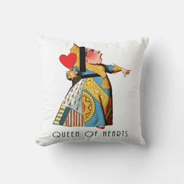 Queen of Hearts Classic Alice in Wonderland Cushion (Front)