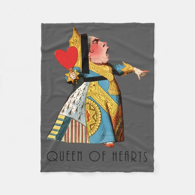 Queen of Hearts Classic Alice in Wonderland Fleece Blanket (Front)