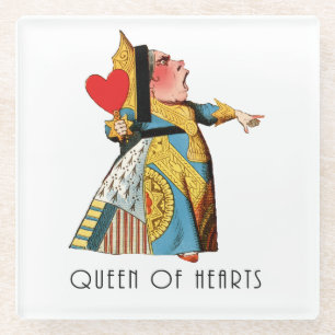 Queen of Hearts Classic Alice in Wonderland Glass Coaster