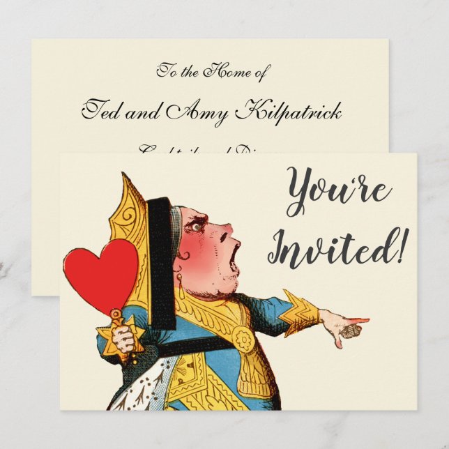 Queen of Hearts Classic Alice in Wonderland Invitation (Front/Back)